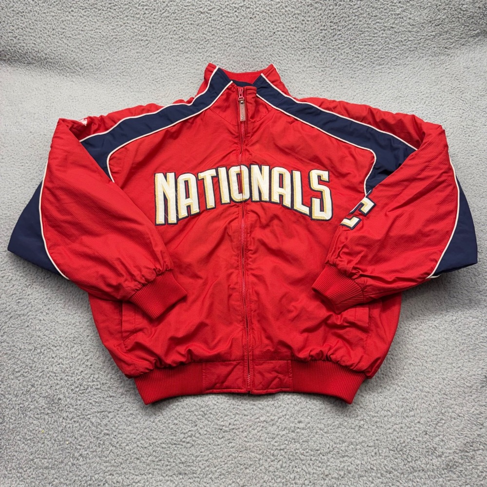 Majestic AJ700 Mens Large Washington Nationals Baseball Full Zip Dugout Jacket